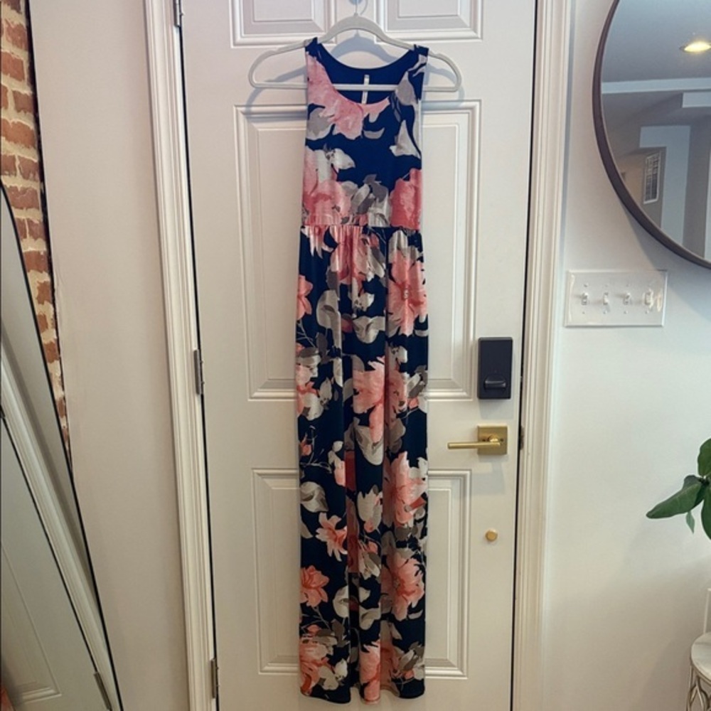 Bellamie Navy and Pink Floral Dress